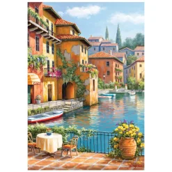 Cafe at the Canal 260 Piece Jigsaw Puzzle
