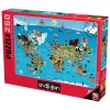 Cartoon World Map 260 Piece Jigsaw Puzzle