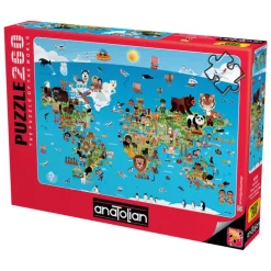 Cartoon World Map 260 Piece Jigsaw Puzzle