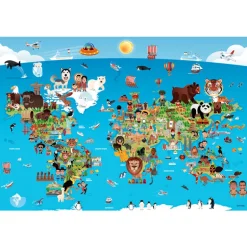 Cartoon World Map 260 Piece Jigsaw Puzzle
