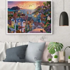 Coastal Town at Sunset 1000 Piece Jigsaw Puzzle