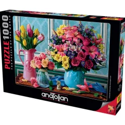 Flowers in Vases 1000 Piece Jigsaw Puzzle