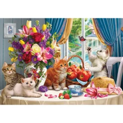Fluffy Kittens in the Living Room 260 Piece Jigsaw Puzzle