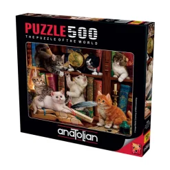 Kittens in the Library 500 Piece Jigsaw Puzzle
