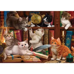Kittens in the Library 500 Piece Jigsaw Puzzle