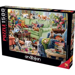 Kittens in the Living Room 1500 Piece Jigsaw Puzzle
