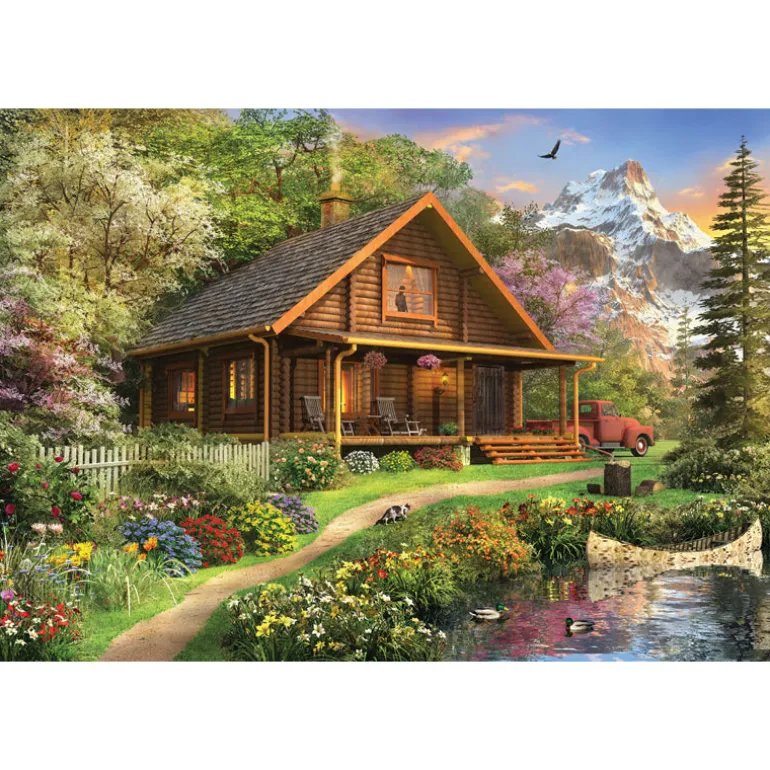 Log Cabin Home 1500 Piece Jigsaw Puzzle