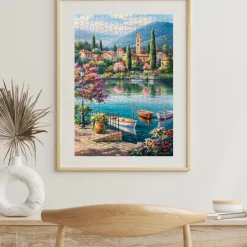 Village Lake Afternoon 500 Piece Jigsaw Puzzle